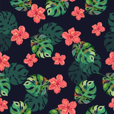 Sorunsuz tropikal vektör çizim.