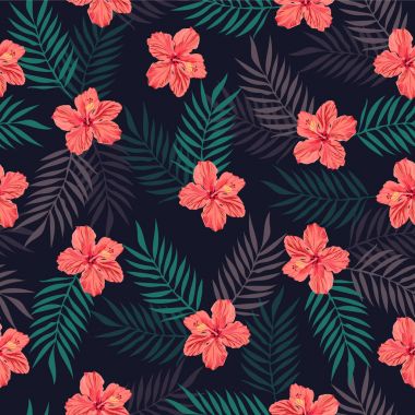 Sorunsuz tropikal vektör çizim.