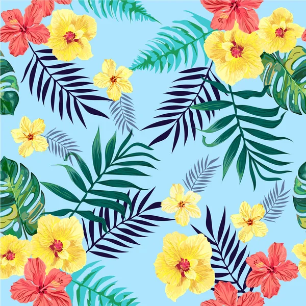 Ilustração de vetor tropical colorido sem costura . — Vetor de Stock