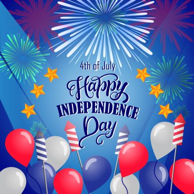 Kartpostal tasarım için dört Temmuz Bağımsızlık günü