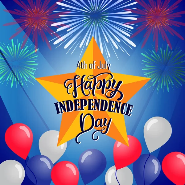 Képeslap design a negyedik július függetlenség napja — Stock Vector