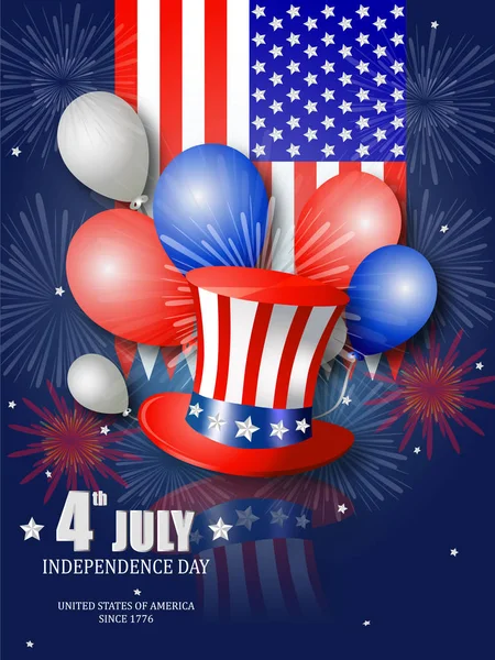 Affisch design för fjärde juli självständighetsdagen — Stock vektor