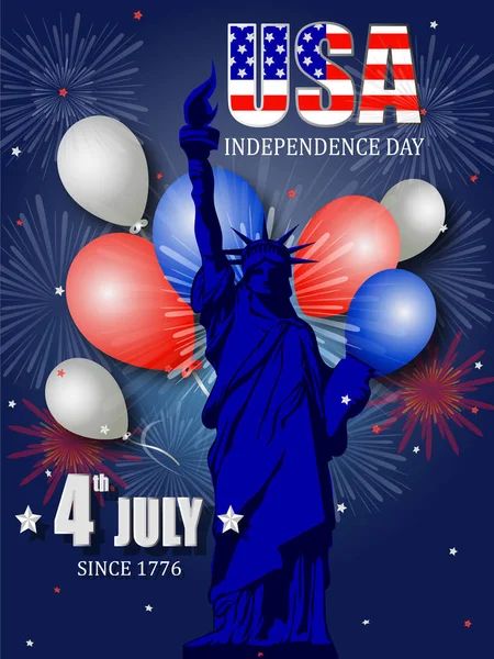 7 月 4 日の独立記念日のポスター デザイン — ストックベクタ