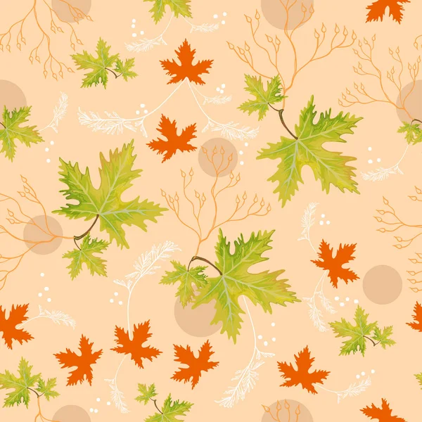 Listy zelené Bright podzim — Stockový vektor