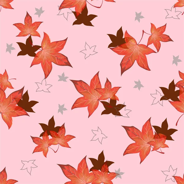 Feuilles d'automne rouges transparentes — Image vectorielle