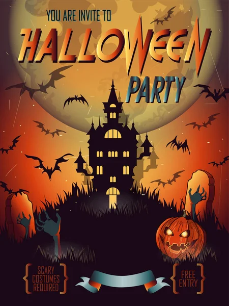 Halloween-Plakat, Karte, Hintergrund. — Stockvektor