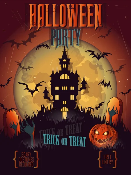 Halloween-Plakat, Karte, Hintergrund. — Stockvektor
