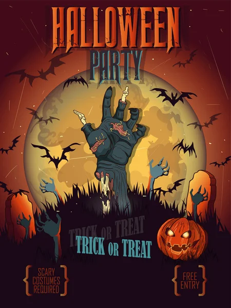 Halloween-Plakat, Karte, Hintergrund. — Stockvektor