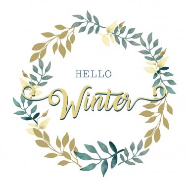 Merhaba kış vektör illüstrasyonu