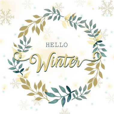 Merhaba kış vektör illüstrasyonu