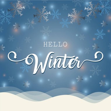 Merhaba kış vektör illüstrasyonu