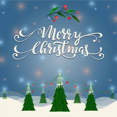 Neşeli Noel manzara vektör çizim.