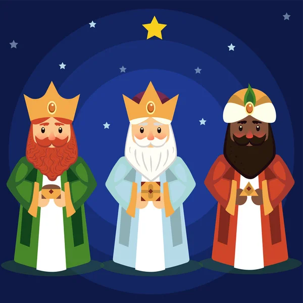 Vector illustration of the Three Wise Men. — Stock Vector
