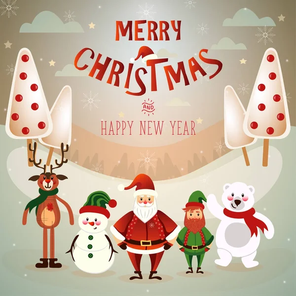 Noel kar sahne vektör illustraion.