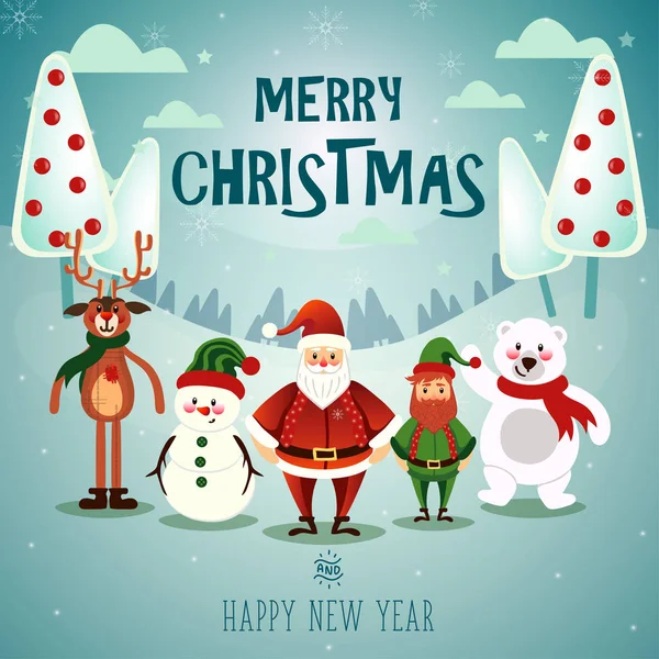 Noel kar sahne vektör illustraion.