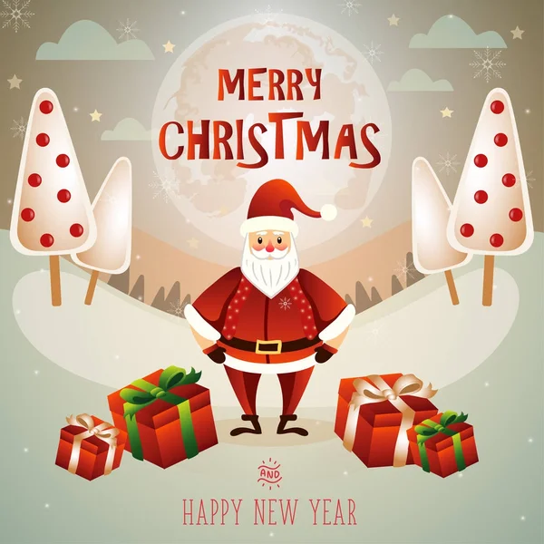 Noel kar sahne vektör illustraion.