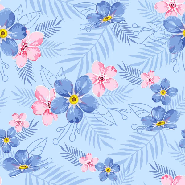 Fleurs motif répétitif à thème . — Image vectorielle