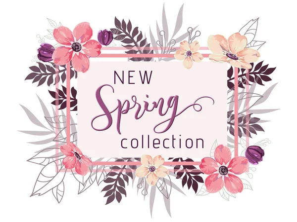 Fondo de la nueva colección primavera . — Vector de stock