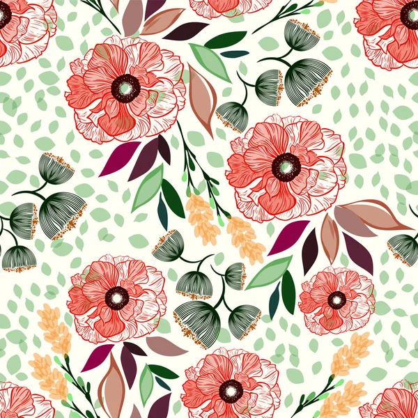 Illustration vectorielle de motif floral sans couture. — Image vectorielle