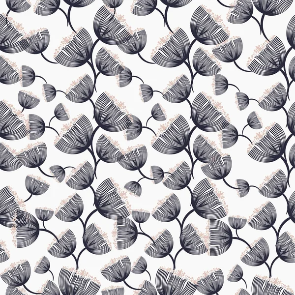Ilustración de vector de patrón floral sin costuras. — Vector de stock