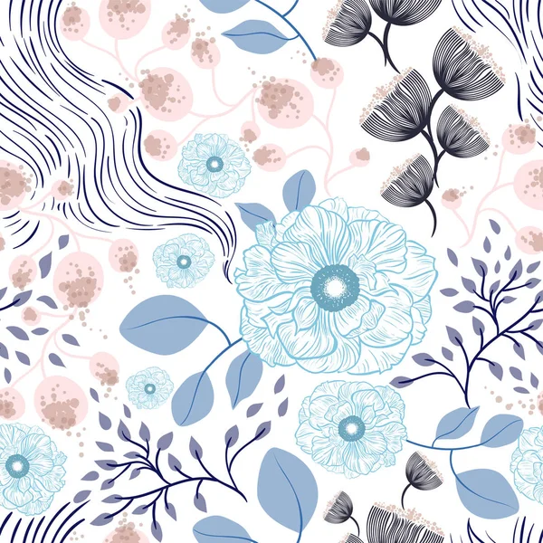 Seamless floral pattern vector illustration. — Stock Vector