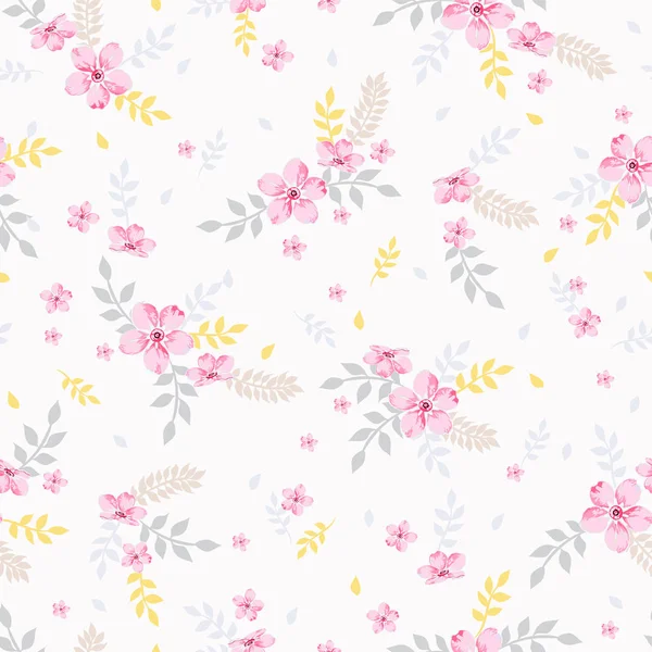 Illustration vectorielle de motif floral sans couture. — Image vectorielle