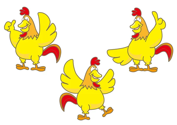 Glückliches Huhn drei Typen — Stockvektor