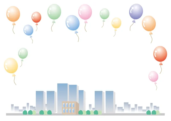 Evenement plaats met veel ballonnen — Stockvector