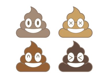 Pooping emoji set clipart