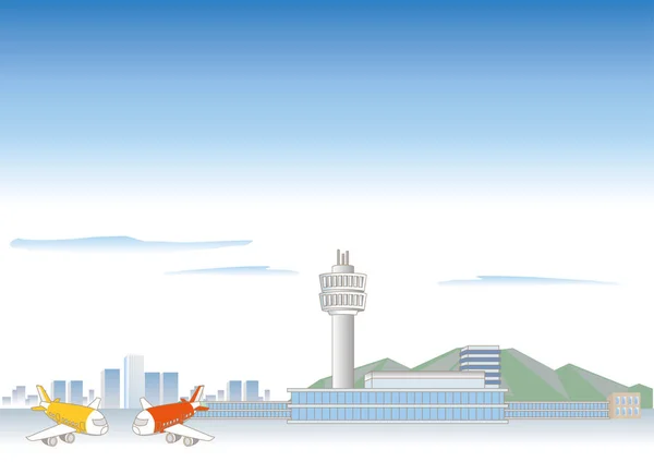 Imagem da paisagem do aeroporto — Vetor de Stock