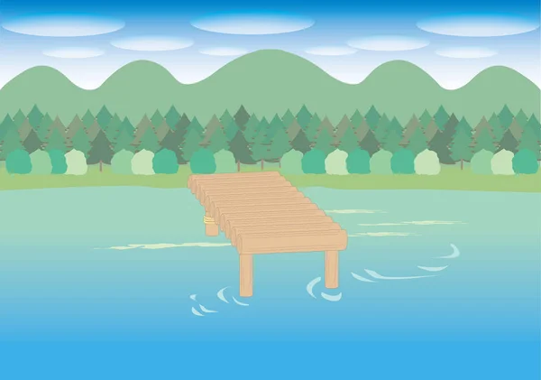 Lac et jetée — Image vectorielle