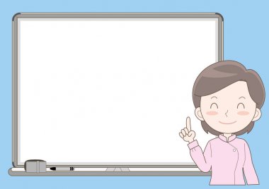 Beyaz tahta ve hemşire