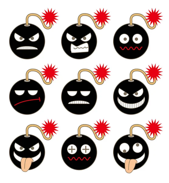 Bomb emojis set — Stock Vector