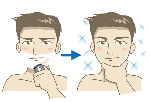 Imagen de afeitado masculino — Vector de stock