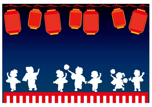 Bon Festival danza — Vector de stock