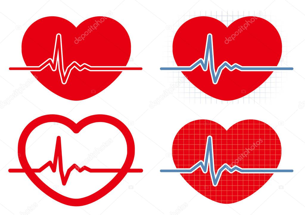 Heart rate icon 4-types