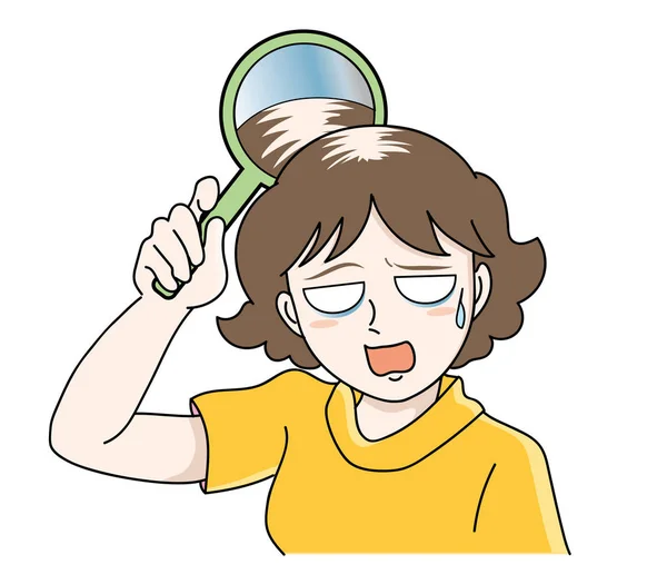 Problem av håravfall för kvinnor — Stock vektor