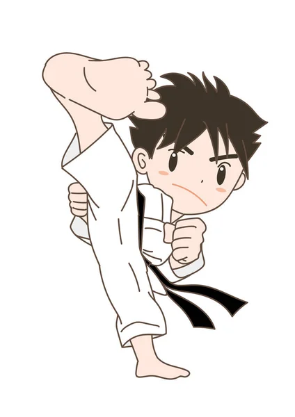 Karate-Pose Junge — Stockvektor