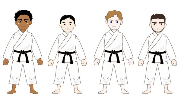 Karate immagine Mondo persone — Vettoriale Stock