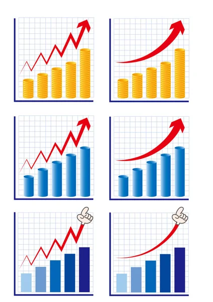 Ascending chart imag — Stock Vector