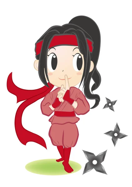 Woman ninja, kunoichi — Stock Vector