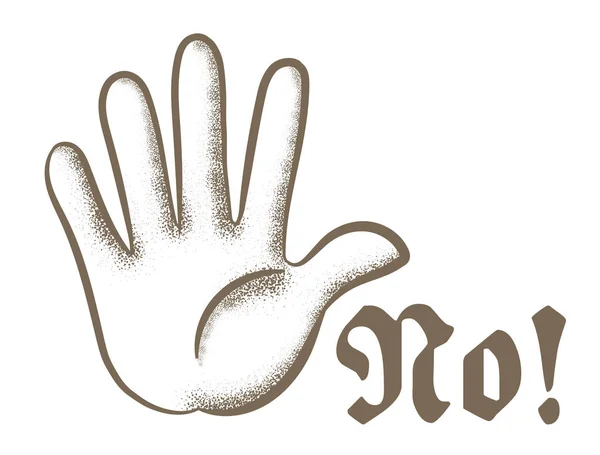 NORetro hand jester - NO — Stock Vector
