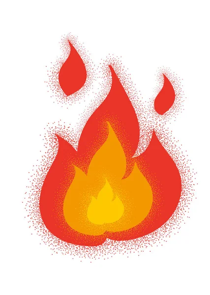 Vintage  drawing of fire — Stock Vector