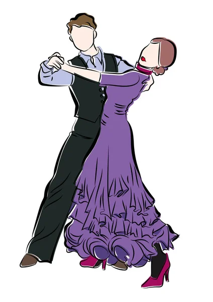 Pareja danza imagen — Vector de stock