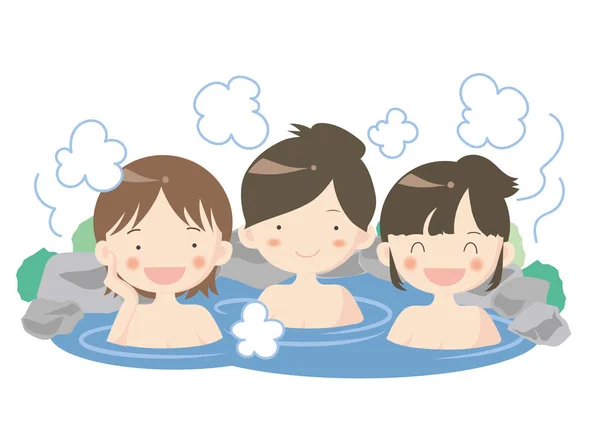 Imagen Aguas Termales Grupo Mujeres — Vector de stock