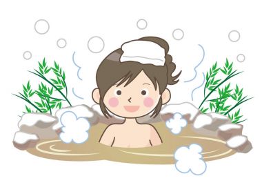 Snow Hot spring image - woman clipart