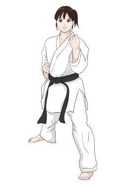 Karate poz / malzeme Japon kültürünün vektör