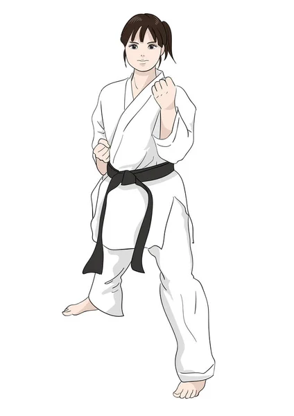 Karate Pose Vector Material Japanese Culture — Stock Vector