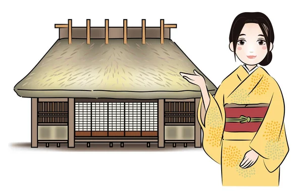 Японському Стилі Відгуки Будинків Зображення — стоковий вектор