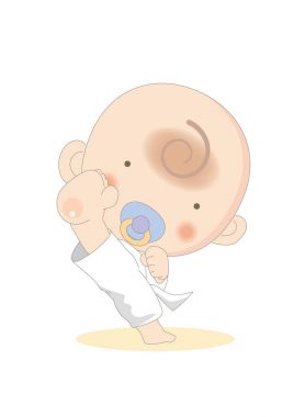 Öğrenme karate bebeğim - vektör